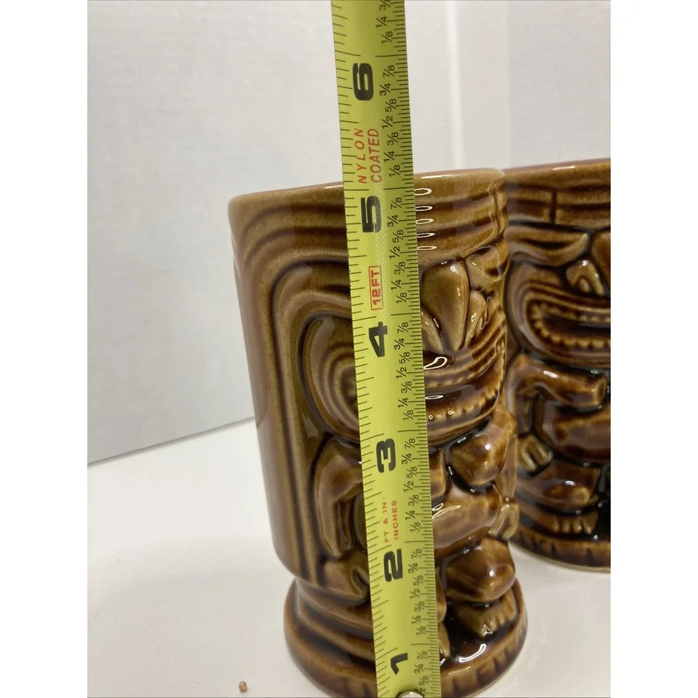 Vtg Set Of 3 Tiki Leilani‎ Cup Tumbler Orchids of Hawaii Kitchen Decor Vase 5